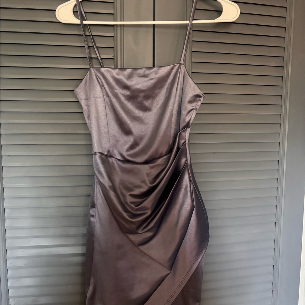 Windsor Satin Charcoal Dress